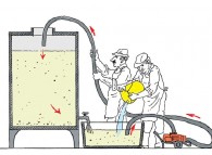 Illustrazione del processo di chiarifica del vino