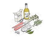 Ingredienti necessari per la preparazione  in casa di un brodo vegetale