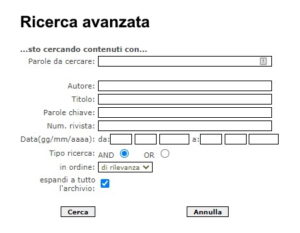 ricerca avanzata